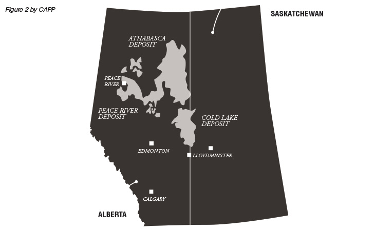 Alberta and Saskatchewan Oil Sands location